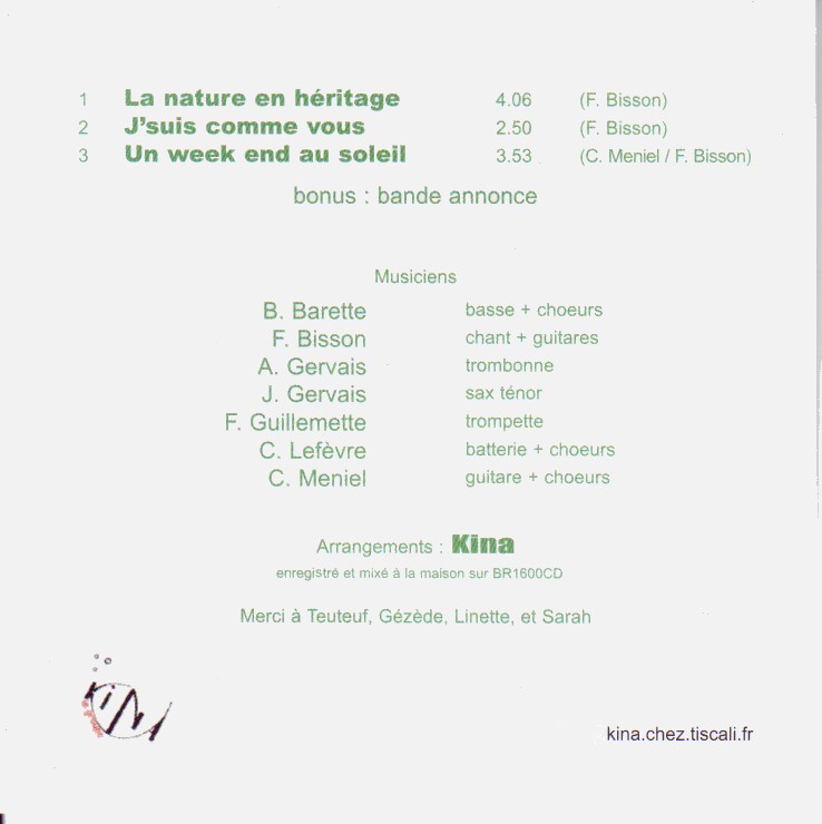 pochette verso